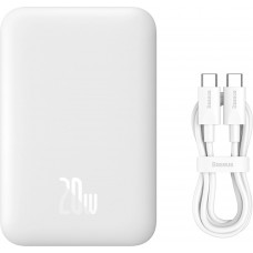 Baseus MagSafe 6000mAh Power Bank Mini Externe 20W mit USB-C Kabel - Weiss