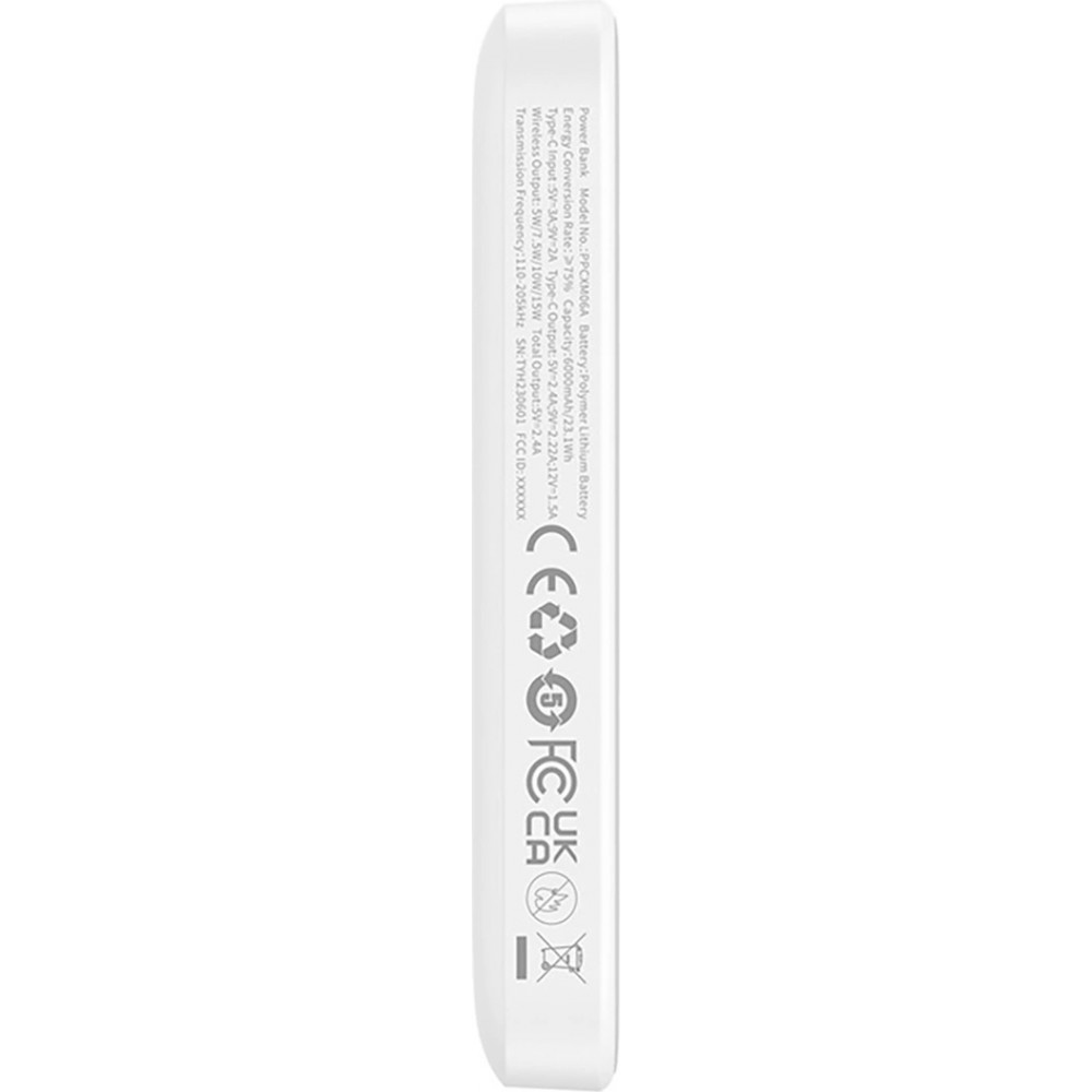 Baseus MagSafe 6000mAh Power Bank Mini Externe 20W mit USB-C Kabel - Weiss