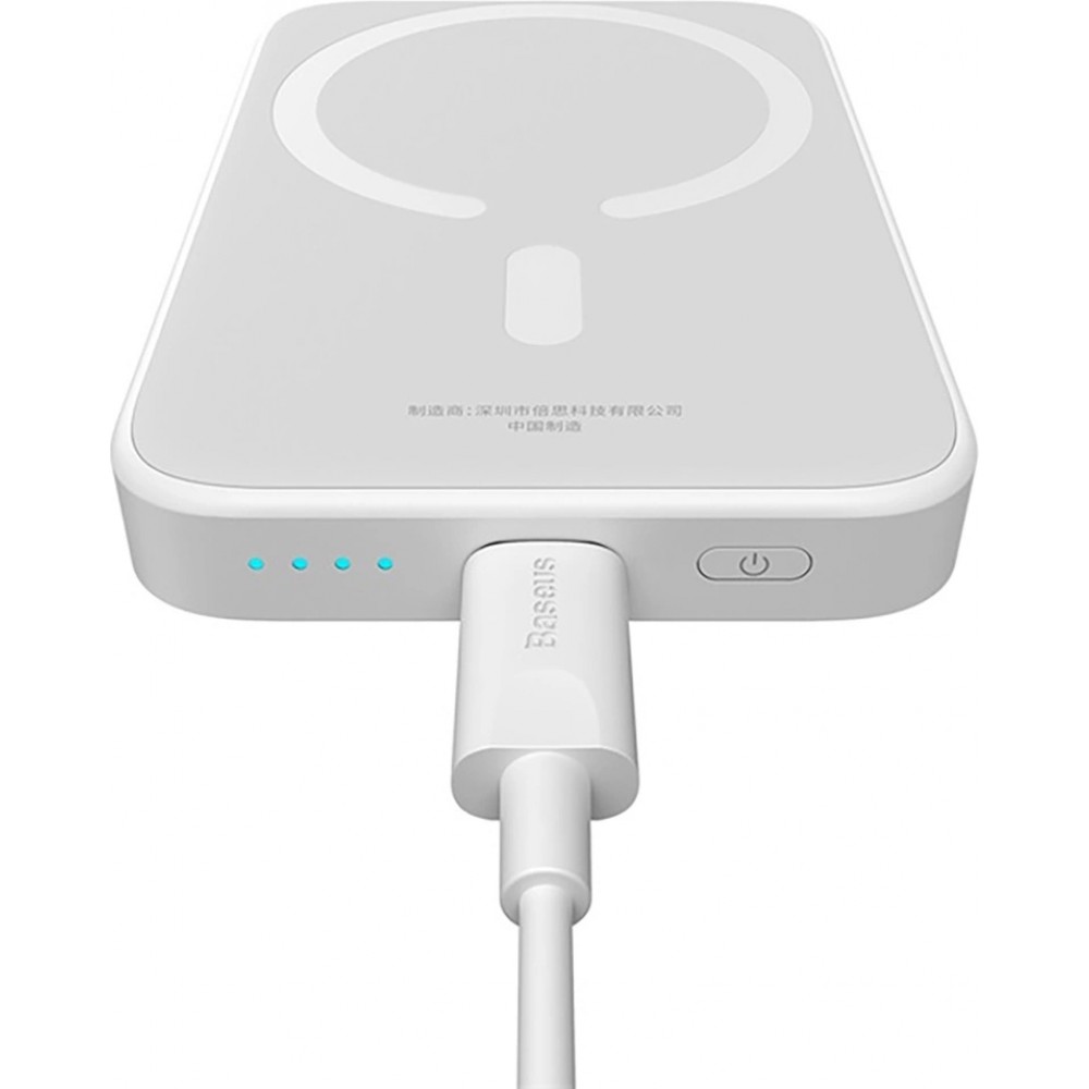 Baseus MagSafe 6000mAh Power Bank Mini Externe 20W mit USB-C Kabel - Weiss