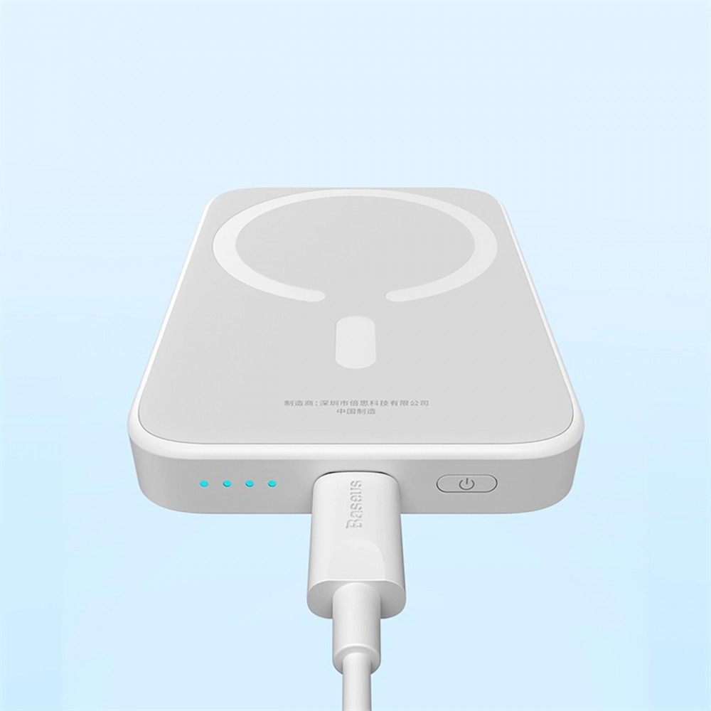 Baseus MagSafe 6000mAh Power Bank Mini Externe 20W mit USB-C Kabel - Weiss