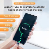 USB-C PD 240W Mini Flachkabel USB4 40 Gbps 8K@60 Hz Thunderbolt-kompatibel - Grau