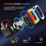 Kabellose Bluetooth Mini Karaoke Lautsprecher mit Mikrofon und LED-Lichtern (inkl. 2 Mikrofone) - Schwarz