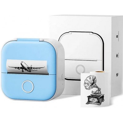 Tragbarer Mini-Bluetooth Foto Handydrucker - Phomemo T02 + 1 Thermorolle - Blau