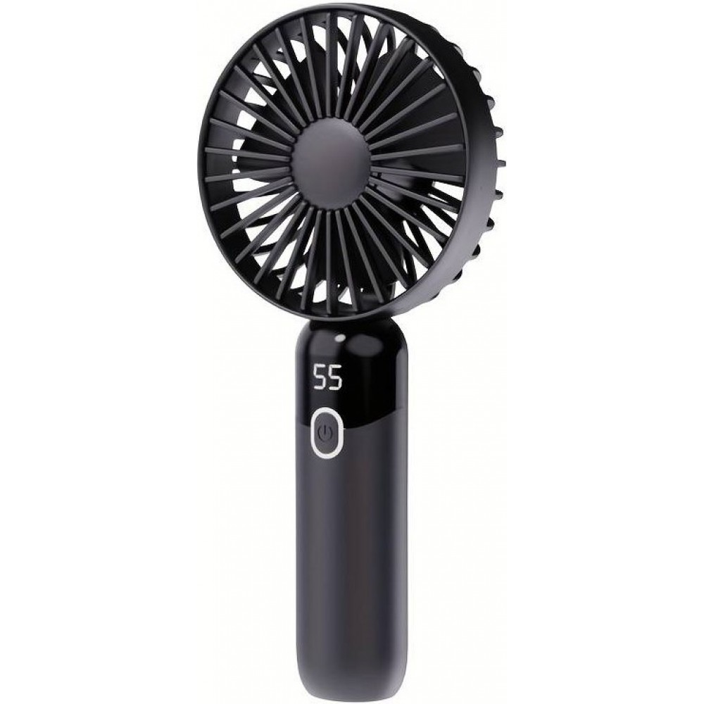 Kompakter und portabler Mini USB Ventilator mit LED Anzeige und abnehmbarer Standfuss - Schwarz