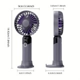 Kompakter und portabler Mini USB Ventilator mit LED Anzeige und abnehmbarer Standfuss - Schwarz