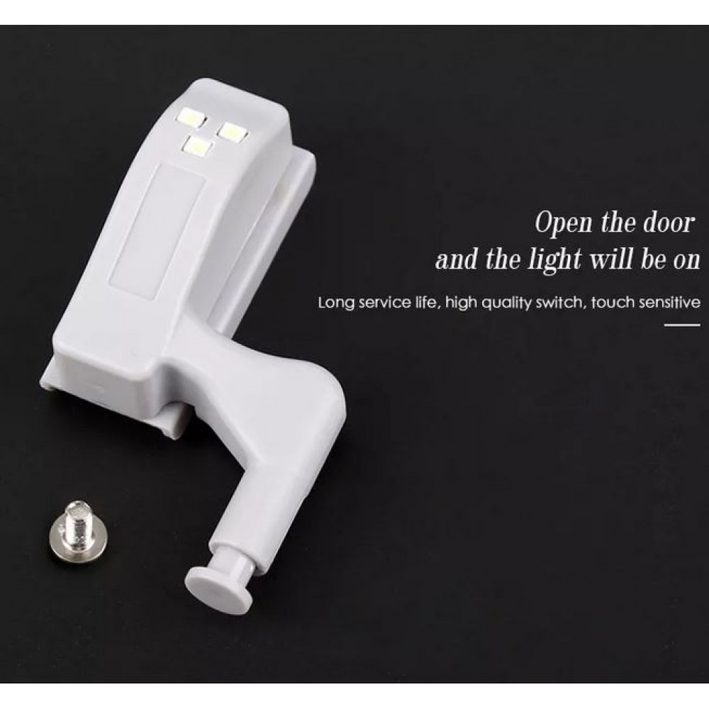 LED Licht Türscharnier Aufsatz für Belichtung in Möbeln und Schubladen (1 Stück) - Grau