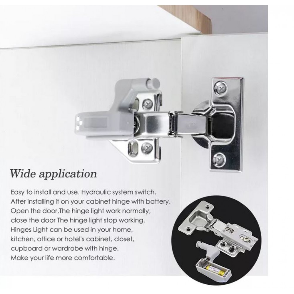 LED Licht Türscharnier Aufsatz für Belichtung in Möbeln und Schubladen (1 Stück) - Grau