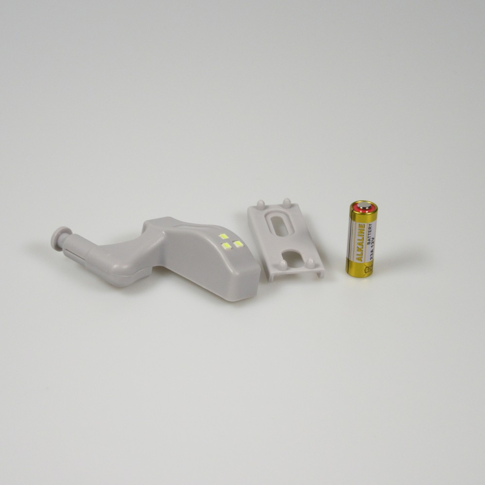 LED Licht Türscharnier Aufsatz für Belichtung in Möbeln und Schubladen (1 Stück) - Grau