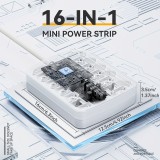 16-in-1 Steckdosenleiste (10 AC-Steckdosen / 4 USB-A-Ports / 2 USB-C-Ports) mit Ein/Aus-Schalter und Überlastschutz - Weiss
