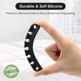 7-Kanal Kabelorganizer Silikon Kabelklemme für Tisch - Wand - Klebestreifen - Schwarz