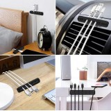 7-Kanal Kabelorganizer Silikon Kabelklemme für Tisch - Wand - Klebestreifen - Schwarz