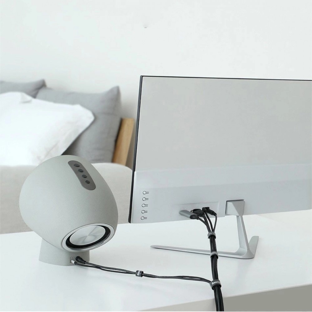 Baseus Regenbogenkreis Klettband Kabelorganizer 3m Schwarz ACMGT-F01 - Haken und Schlaufenriemen Velcro Tape - Schwarz