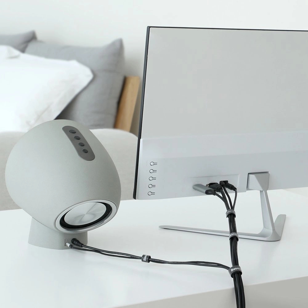 Baseus Regenbogenkreis Klettband Kabelorganizer 3m Schwarz ACMGT-F01 - Haken und Schlaufenriemen Velcro Tape - Schwarz