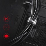 Baseus Regenbogenkreis Klettband Kabelorganizer 3m Schwarz ACMGT-F01 - Haken und Schlaufenriemen Velcro Tape - Schwarz