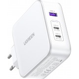 Ugreen Nexode CD289 140W GaN Wandladeger&auml;t und Kabel - 1,5m USB-C auf USB-C, 2xUSB-C, USB-A - Weiss