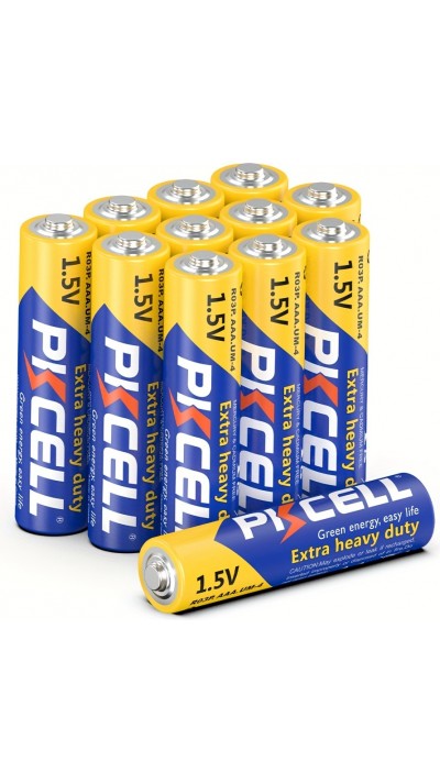 PKCELL 12er Pack AAA 1.5V Zink-Kohlenstoff Batterien nicht wiederaufladbar