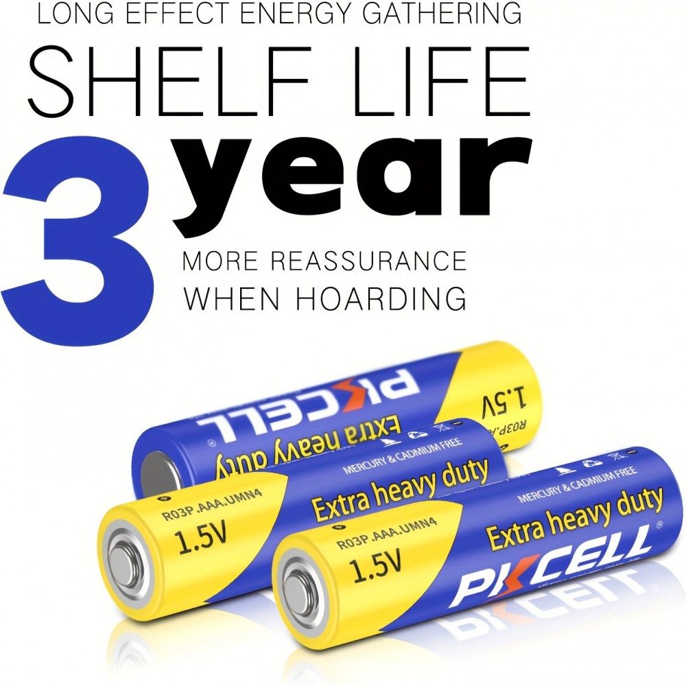 PKCELL 12er Pack AAA 1.5V Zink-Kohlenstoff Batterien nicht wiederaufladbar