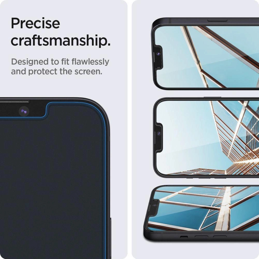 Spigen Glas.tR EZ Fit 2er Pack Schutzfolien mit einfachem Installationssystem - iPhone 13 / 13 Pro / 14 / 16e