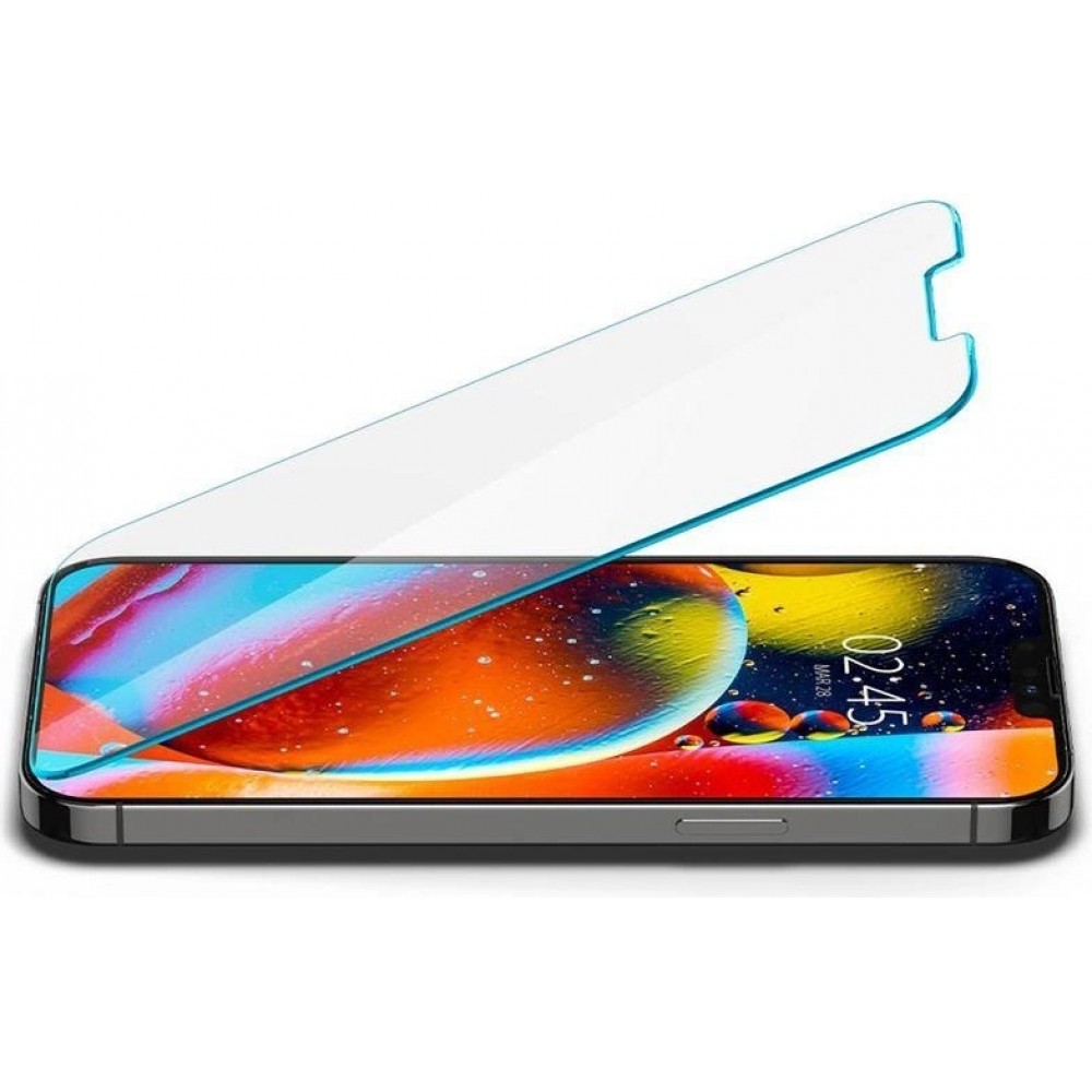 Spigen Glas.tR EZ Fit 2er Pack Schutzfolien mit einfachem Installationssystem - iPhone 13 / 13 Pro / 14 / 16e