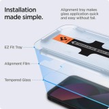 Spigen Glas.tR EZ Fit 2er Pack Schutzfolien mit einfachem Installationssystem - iPhone 13 / 13 Pro / 14 / 16e