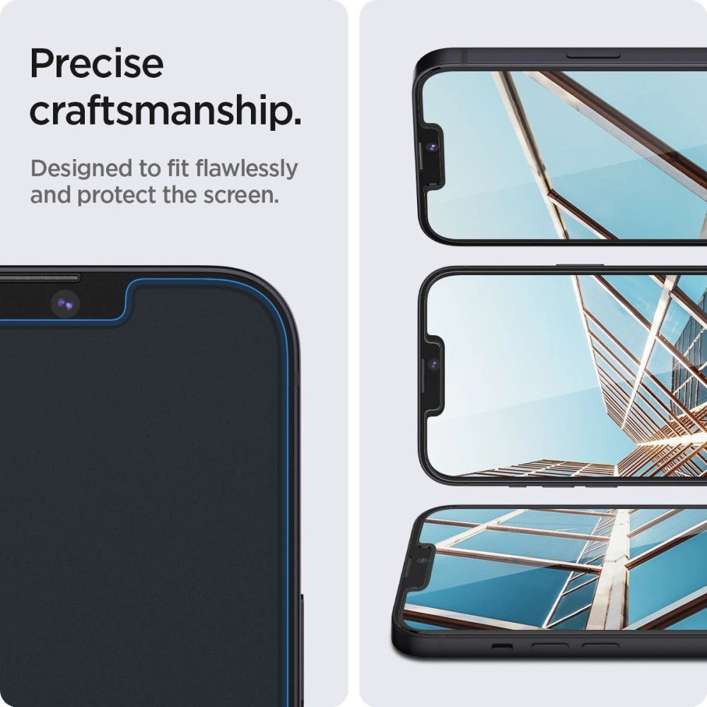 Spigen Glas.tR EZ Fit 2er Pack Schutzfolien mit einfachem Installationssystem - iPhone 13 / 13 Pro / 14 / 16e