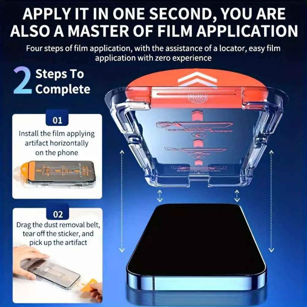 2er-Pack Anti-Spy Schutzscheiben mit automatischem Schnellmontageset und Staubschutz - iPhone 17 Pro