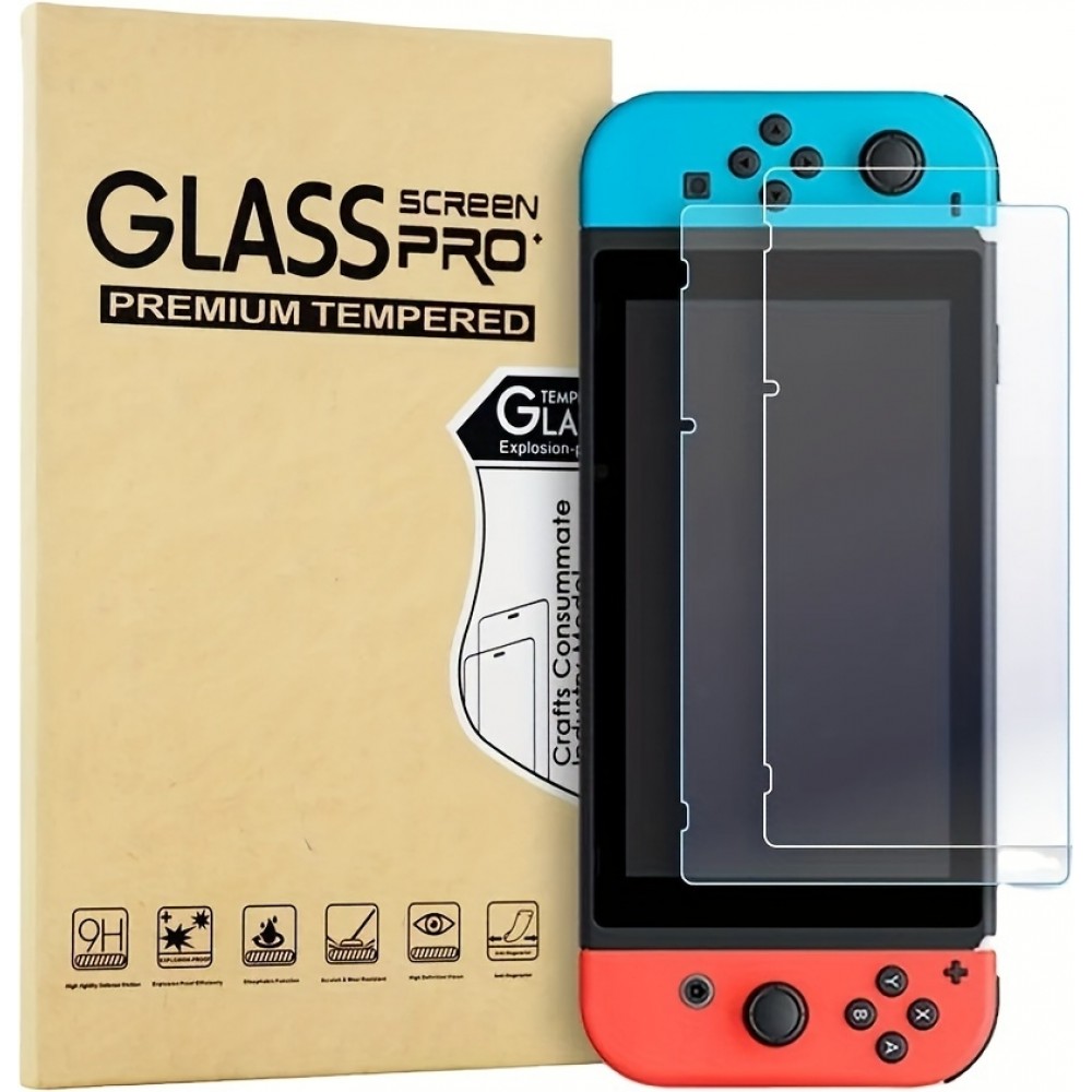 2er Pack gehärtetes Glas Displayschutzfolie für Nintendo Switch