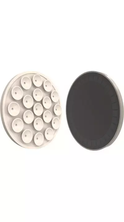 MagSafe 360° Rotierender Silikon-Magnet-Patch mit Saugnapf für Handyhalterung - Weiß