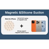 MagSafe 360° Rotierender Silikon-Magnet-Patch mit Saugnapf für Handyhalterung - Weiß