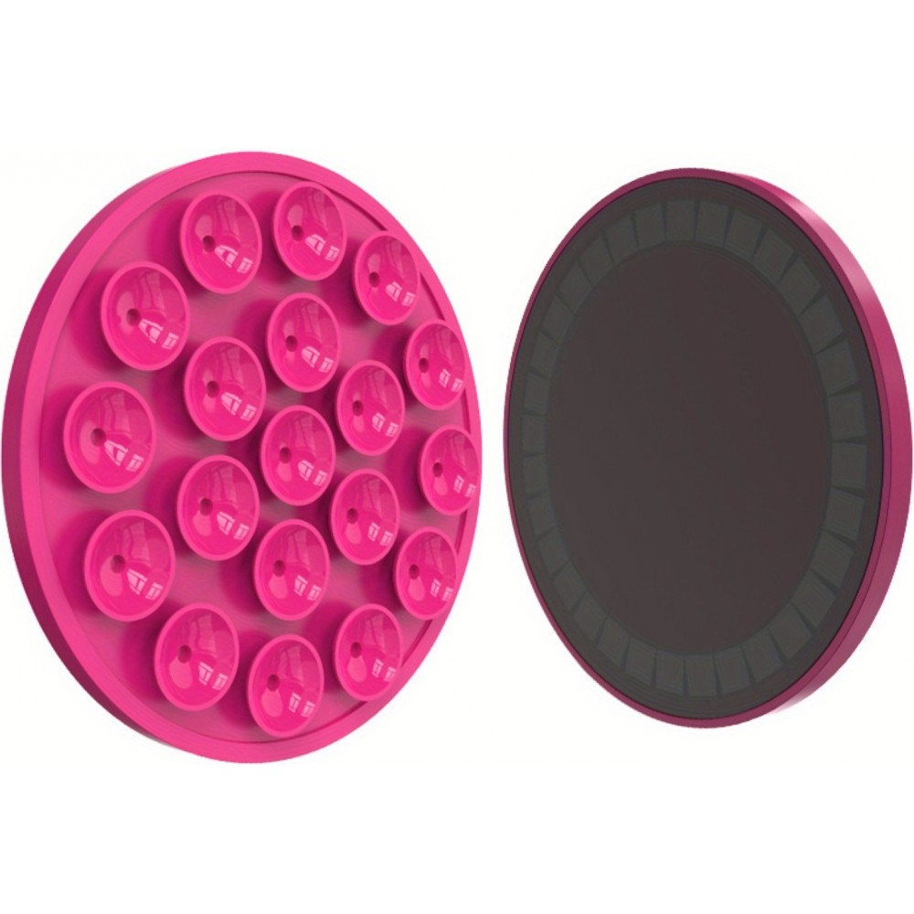 MagSafe 360° drehbarer Silikon-Magnet-Patch mit Saugnapf für Handyhalterung - Rosa
