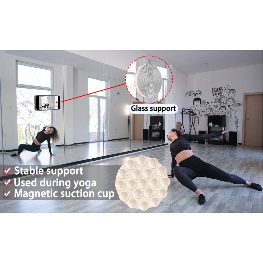 MagSafe 360° drehbarer Silikon-Magnet-Patch mit Saugnapf für Handyhalterung - Rosa