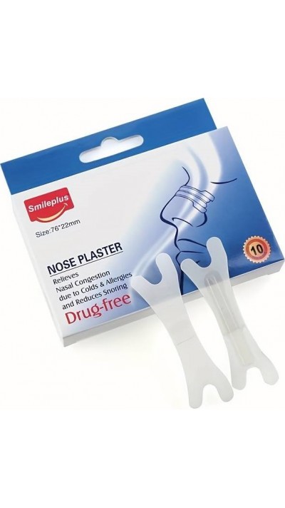 Nasenpflaster, um besser zu atmen und das Schnarchen zu reduzieren (Packung mit 10 Pflastern)