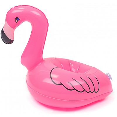 Kleiner aufblasbarer Mini Flamingo - schwimmender Party Getränkehalter in Flamingo Form - Rosa