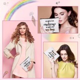 Kleine universelle Make-up oder Accessoires Tasche mit lustigem Text - Hellbeige