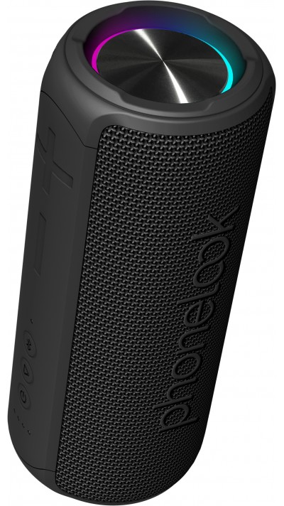 PhoneLook Soundbox LED - Tragbare kabellose Bluetooth Lautsprecher wasserdicht mit LED Beleuchtung (12W, USB-C)