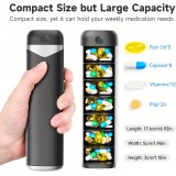 Woche Pillendose tragbar 7 Tage kompakte Medikamenten-Dispenser - Schwarz