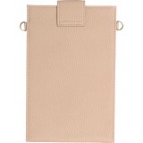 Elegante universelle Smartphone Umhängetasche aus veganem Leder inkl. Umhängegurt aus Leder (vegan) - Beige