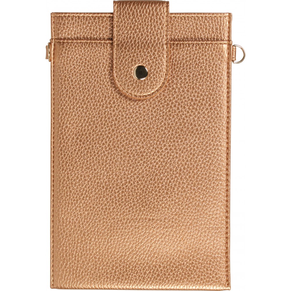 Elegante universelle Smartphone Umhängetasche aus veganem Leder inkl. Umhängegurt aus Leder (vegan) - Gold