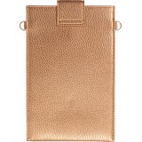 Elegante universelle Smartphone Umhängetasche aus veganem Leder inkl. Umhängegurt aus Leder (vegan) - Gold