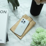 Elegante universelle Smartphone Umhängetasche aus veganem Leder inkl. Umhängegurt aus Leder (vegan) - Gold