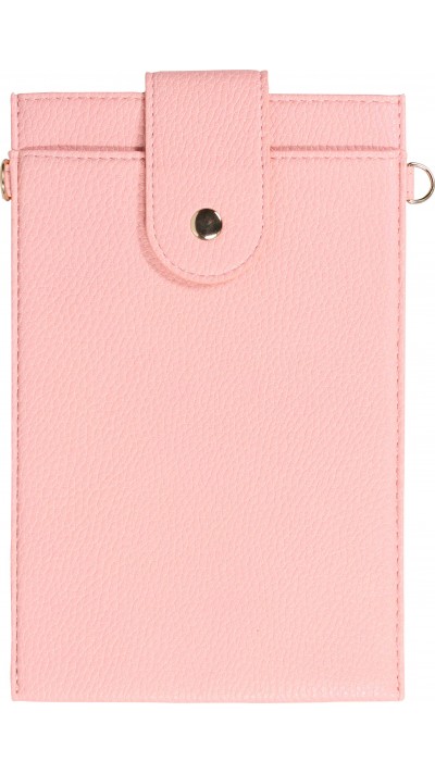 Pochette à bandoulière universelle pour smartphone en cuir végétal avec lanière en cuir (végétal) - Rose