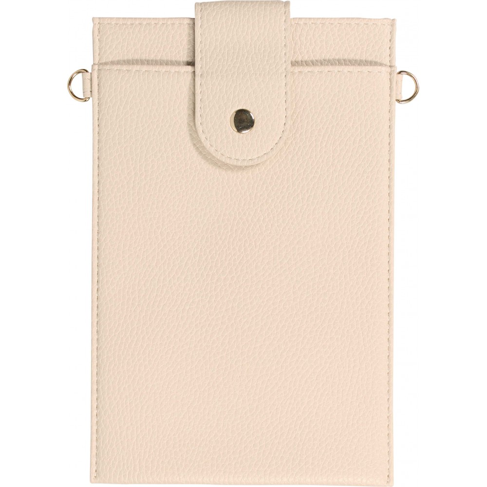 Elegante universelle Smartphone Umhängetasche aus veganem Leder inkl. Umhängegurt aus Leder (vegan) - Sand
