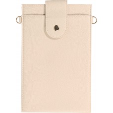 Elegante universelle Smartphone Umhängetasche aus veganem Leder inkl. Umhängegurt aus Leder (vegan) - Sand