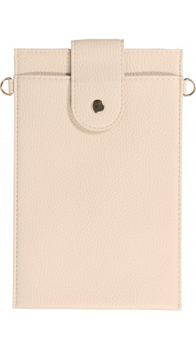 Pochette à bandoulière universelle pour smartphone en cuir végétal avec lanière en cuir (végétal) - Sable