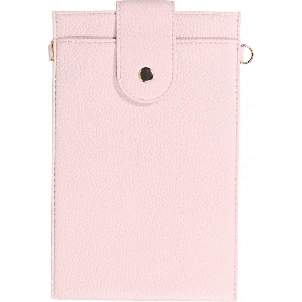 Elegante universelle Smartphone Umhängetasche aus veganem Leder inkl. Umhängegurt aus Leder (vegan) - Hellviolett