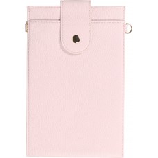 Elegante universelle Smartphone Umhängetasche aus veganem Leder inkl. Umhängegurt aus Leder (vegan) - Hellviolett