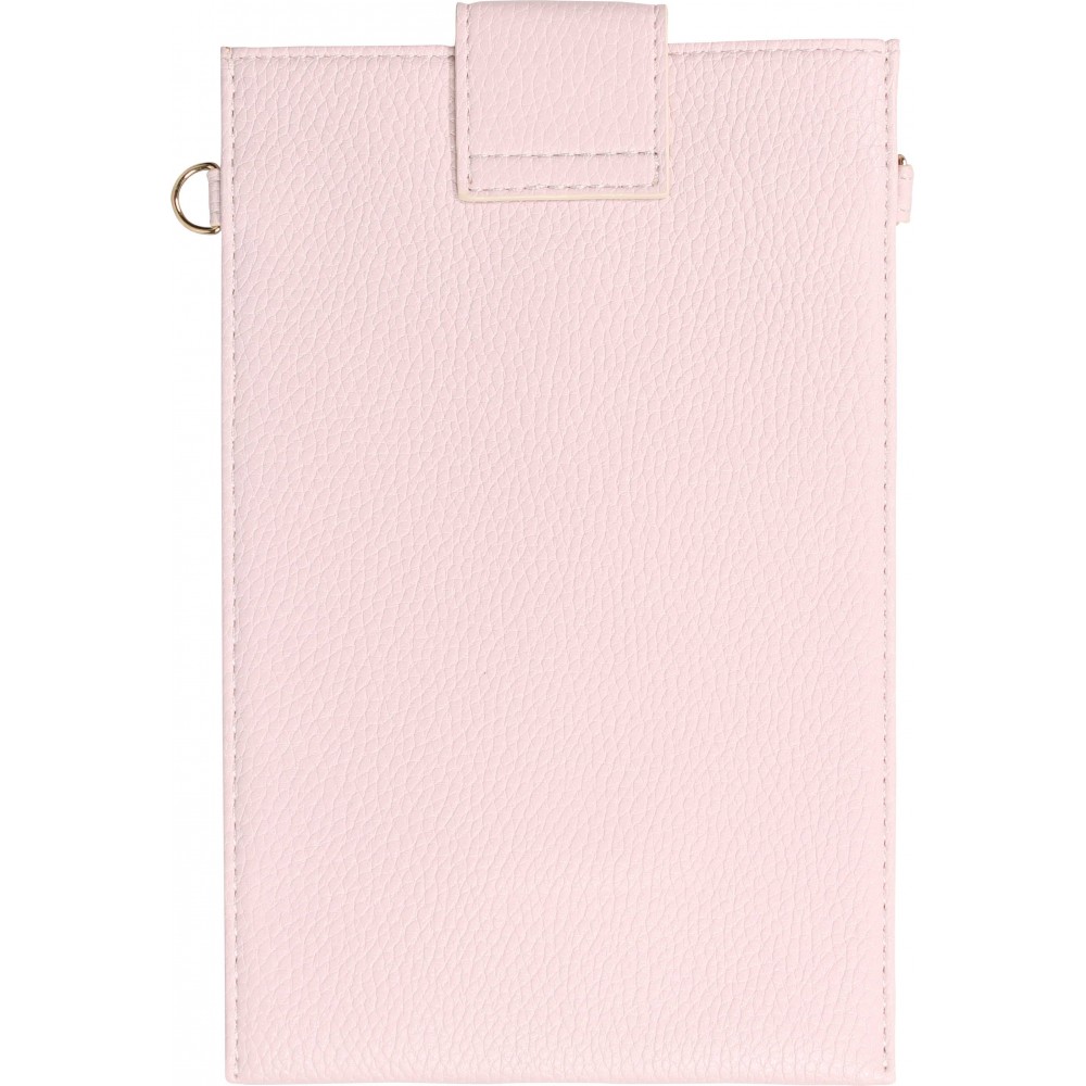 Elegante universelle Smartphone Umhängetasche aus veganem Leder inkl. Umhängegurt aus Leder (vegan) - Hellviolett