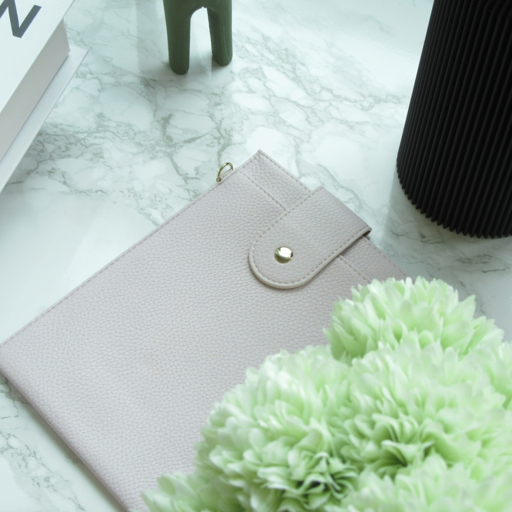 Elegante universelle Smartphone Umhängetasche aus veganem Leder inkl. Umhängegurt aus Leder (vegan) - Hellviolett
