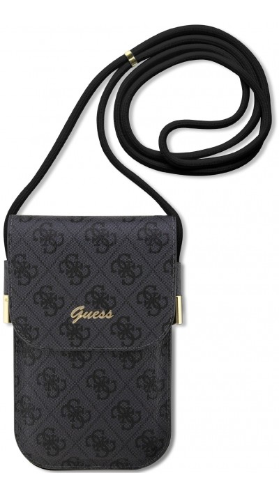 Pochette universelle Guess avec lanière bandoulière et porte-carte intégrés - Noir