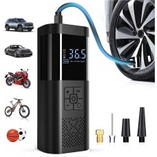 Tragbare Luftkompressor Reifenpumpe 150PSI mit Manometer LED Licht kabellos für Auto Motorrad Fahrrad